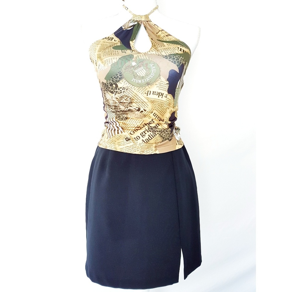 Black Pencil Skirt by Vintage Blue